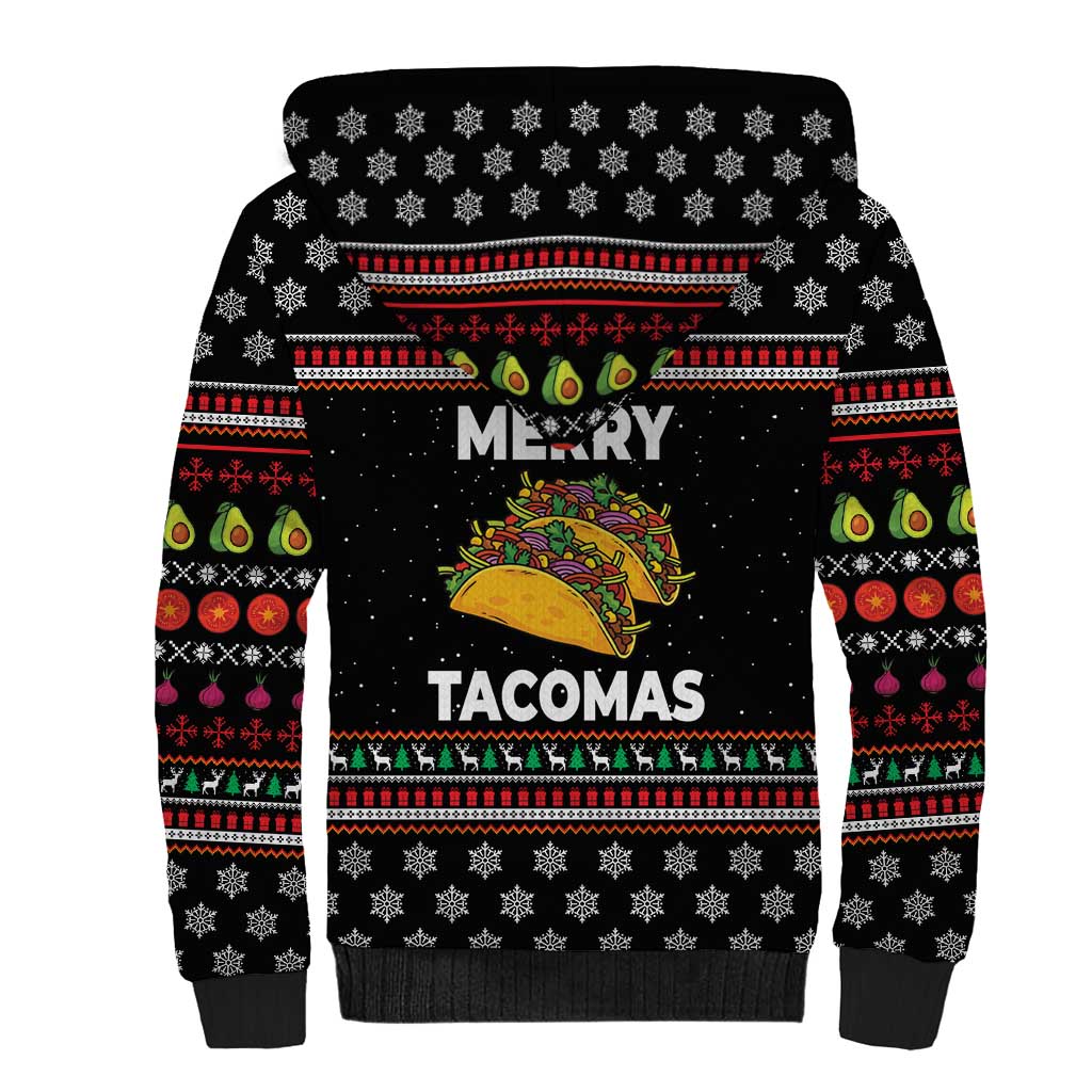 Merry Tacomas Christmas Sherpa Hoodie Xmas Holiday Patterns - Wonder Print Shop