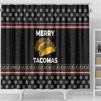 Merry Tacomas Christmas Shower Curtain Xmas Holiday Patterns - Wonder Print Shop