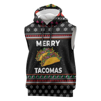 Merry Tacomas Christmas Sleeveless Hoodie Xmas Holiday Patterns - Wonder Print Shop