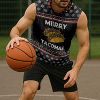 Merry Tacomas Christmas Sleeveless Hoodie Xmas Holiday Patterns - Wonder Print Shop