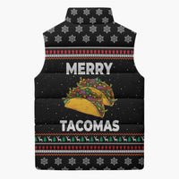 Merry Tacomas Christmas Sleeveless Puffer Jacket Xmas Holiday Patterns - Wonder Print Shop