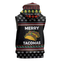 Merry Tacomas Christmas Sleeveless Zip Hoodie Xmas Holiday Patterns - Wonder Print Shop