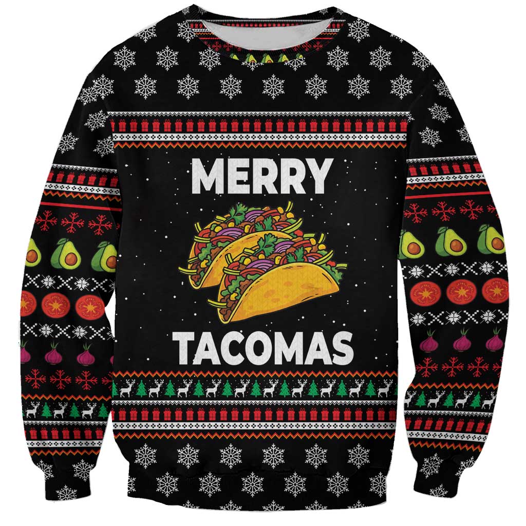 Merry Tacomas Christmas Sweatshirt Xmas Holiday Patterns - Wonder Print Shop