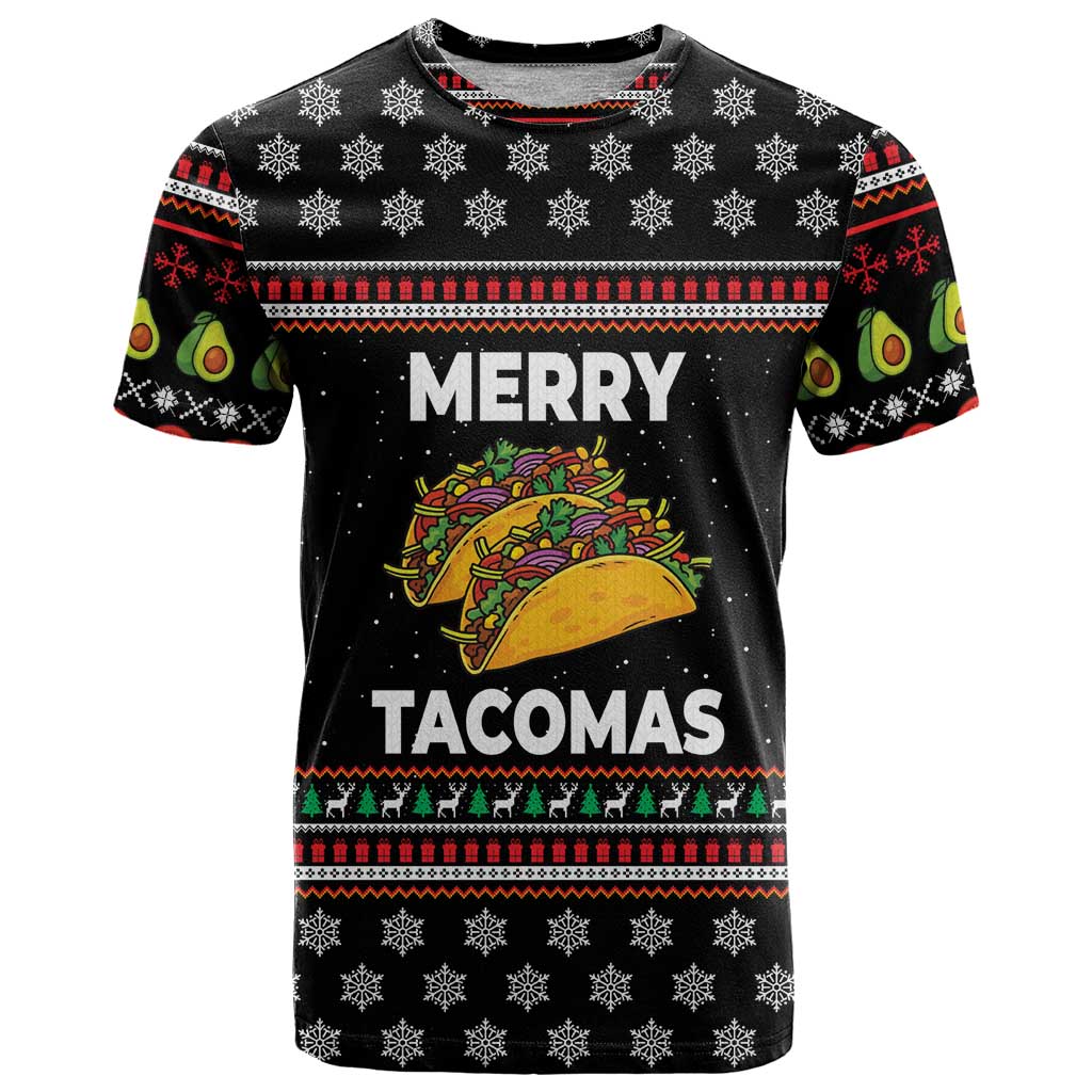 Merry Tacomas Christmas T Shirt Xmas Holiday Patterns - Wonder Print Shop