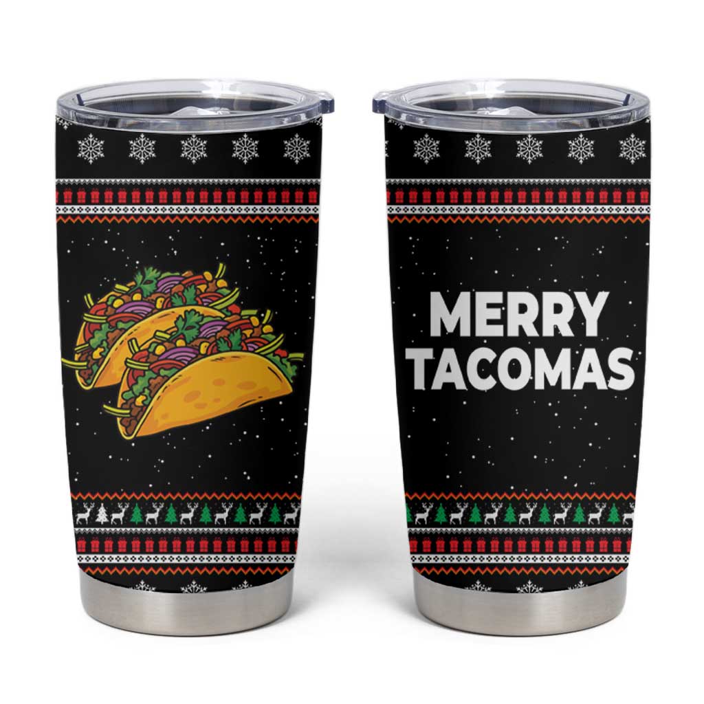 Merry Tacomas Christmas Tumbler Cup Xmas Holiday Patterns - Wonder Print Shop