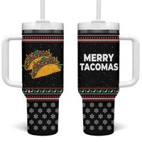 Merry Tacomas Christmas Tumbler With Handle Xmas Holiday Patterns - Wonder Print Shop