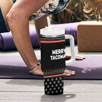 Merry Tacomas Christmas Tumbler With Handle Xmas Holiday Patterns - Wonder Print Shop