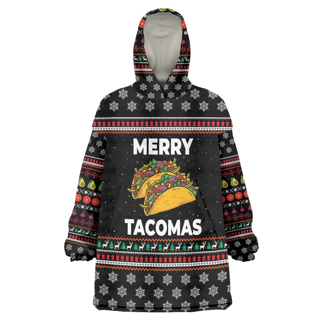 Merry Tacomas Christmas Wearable Blanket Hoodie Xmas Holiday Patterns - Wonder Print Shop