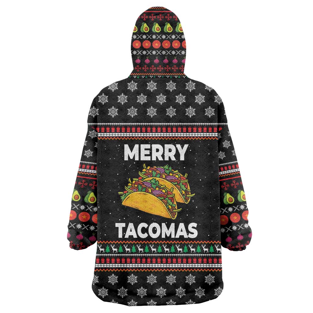 Merry Tacomas Christmas Wearable Blanket Hoodie Xmas Holiday Patterns - Wonder Print Shop