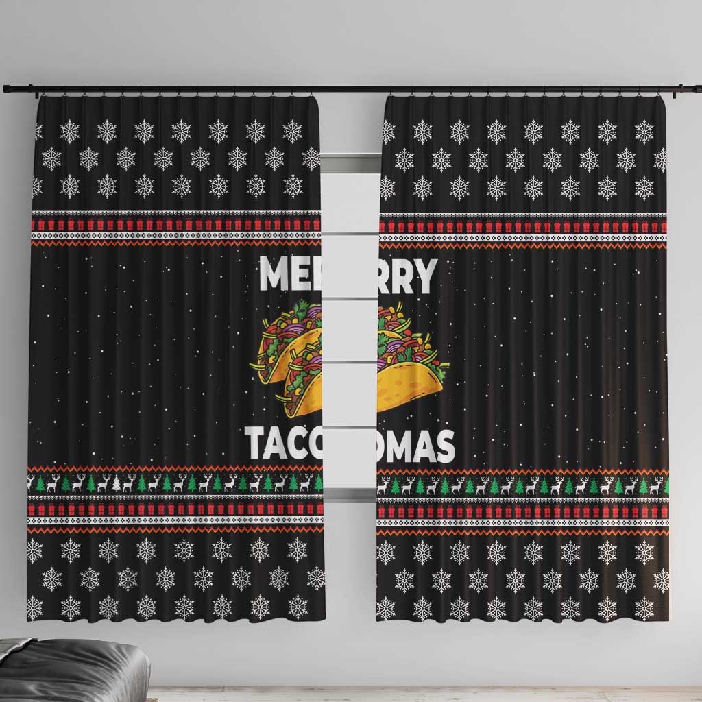 Merry Tacomas Christmas Window Curtain Xmas Holiday Patterns - Wonder Print Shop