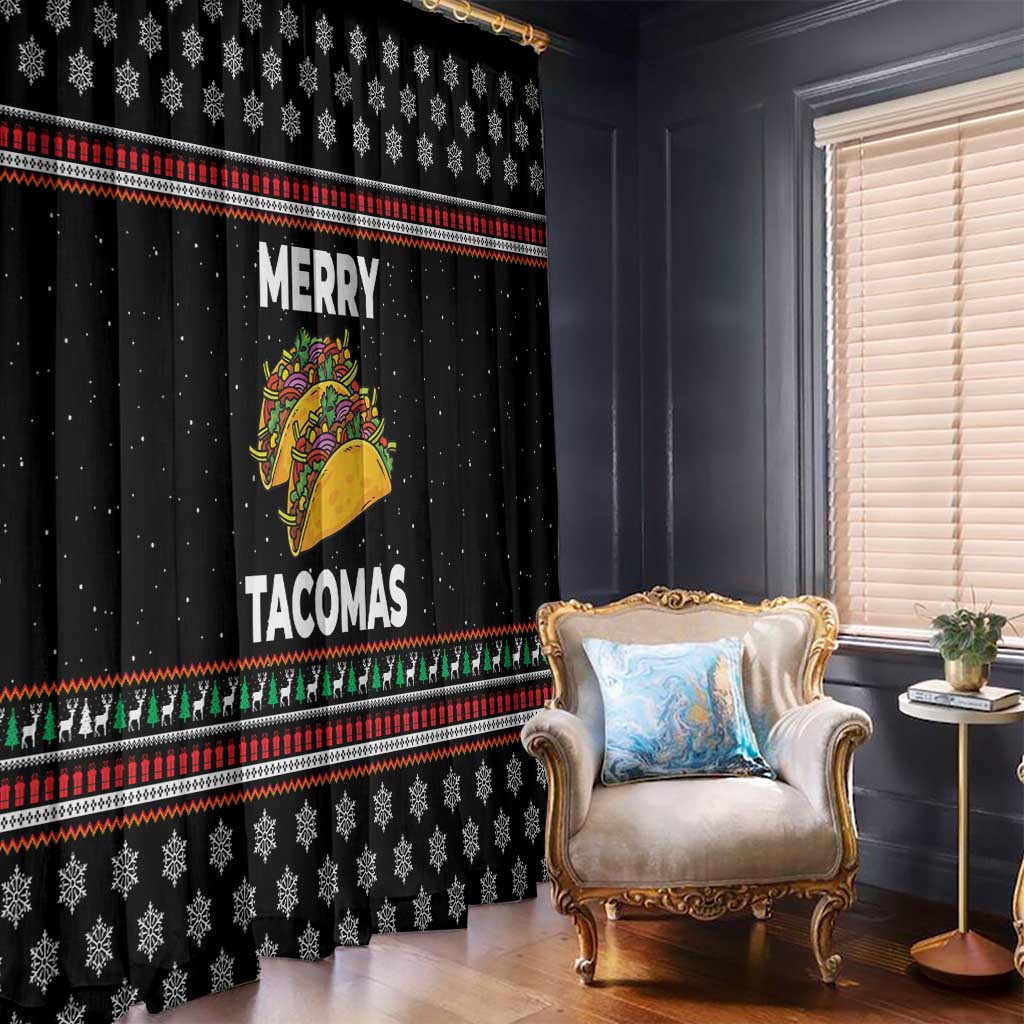 Merry Tacomas Christmas Window Curtain Xmas Holiday Patterns - Wonder Print Shop