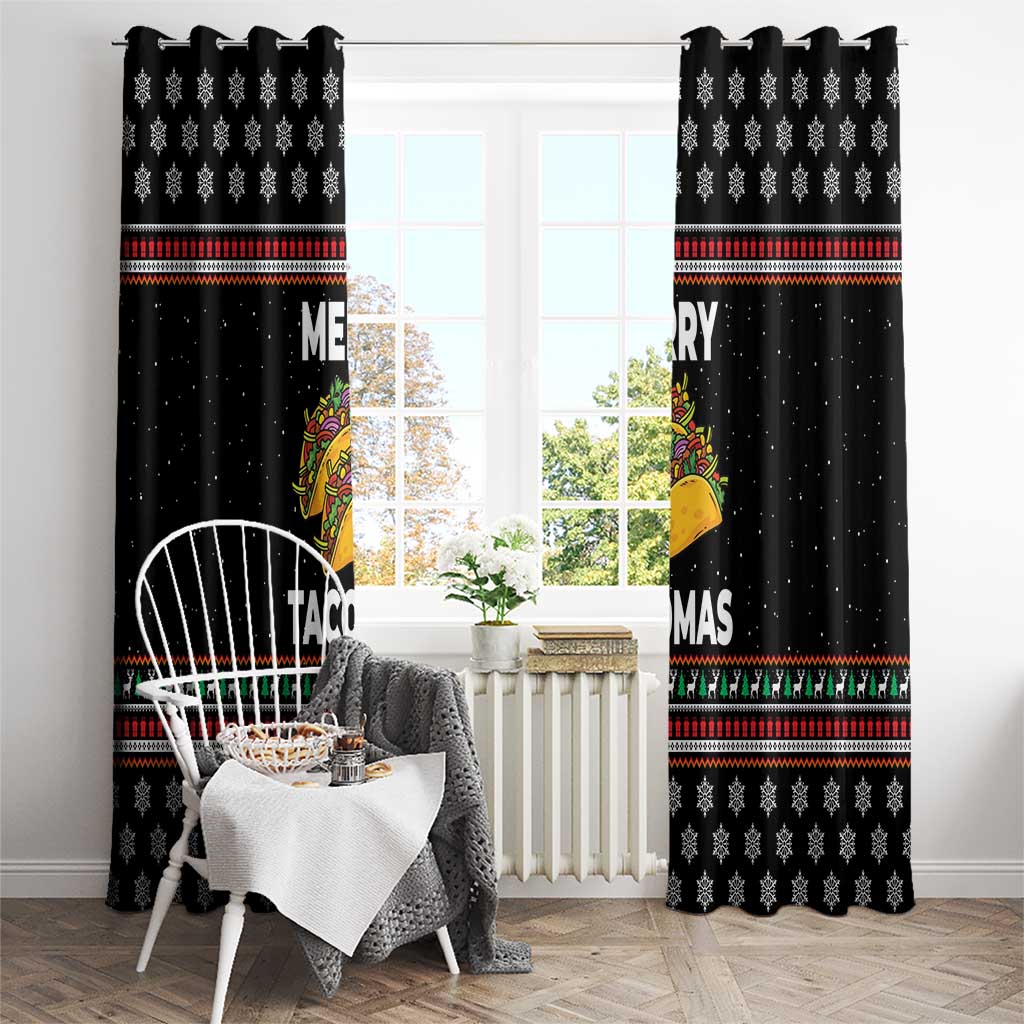 Merry Tacomas Christmas Window Curtain Xmas Holiday Patterns - Wonder Print Shop