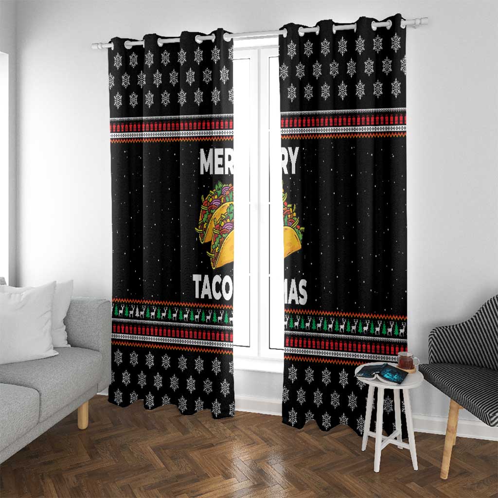 Merry Tacomas Christmas Window Curtain Xmas Holiday Patterns - Wonder Print Shop