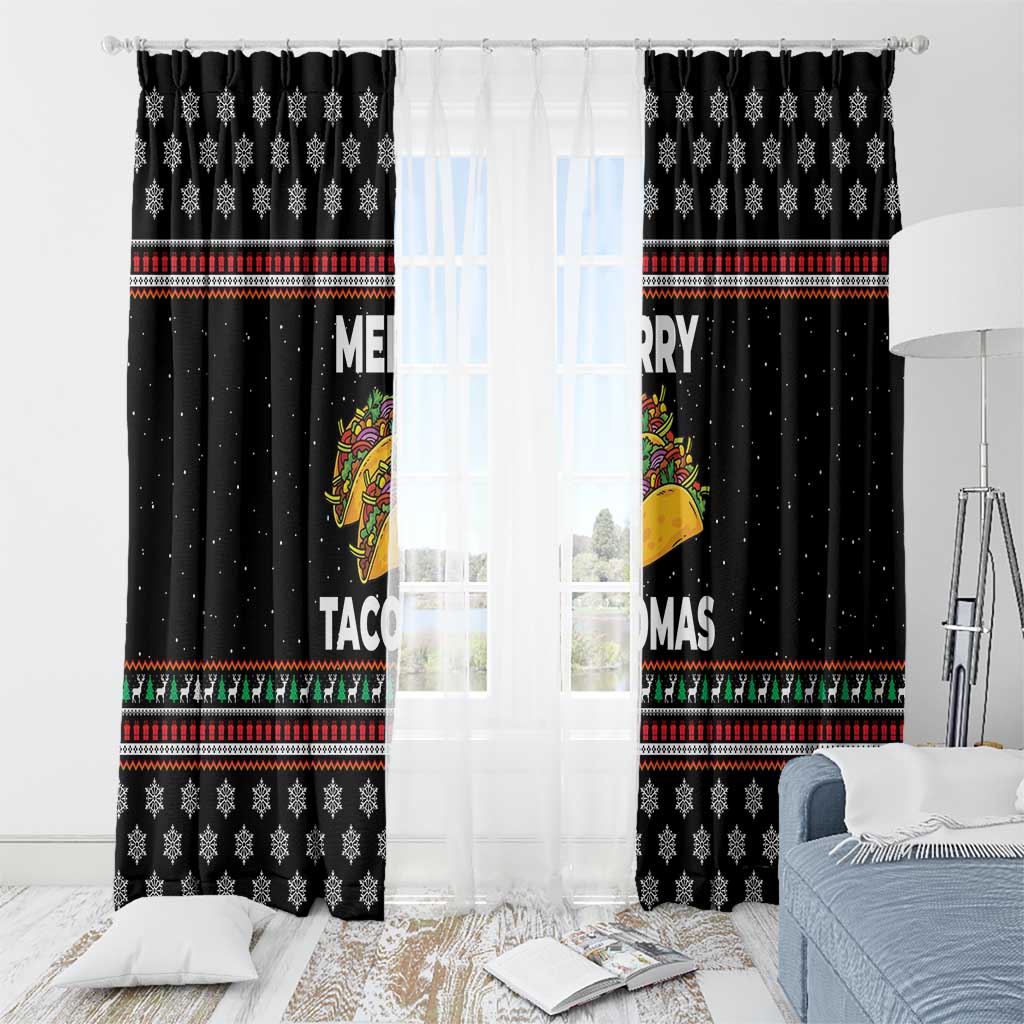 Merry Tacomas Christmas Window Curtain Xmas Holiday Patterns - Wonder Print Shop