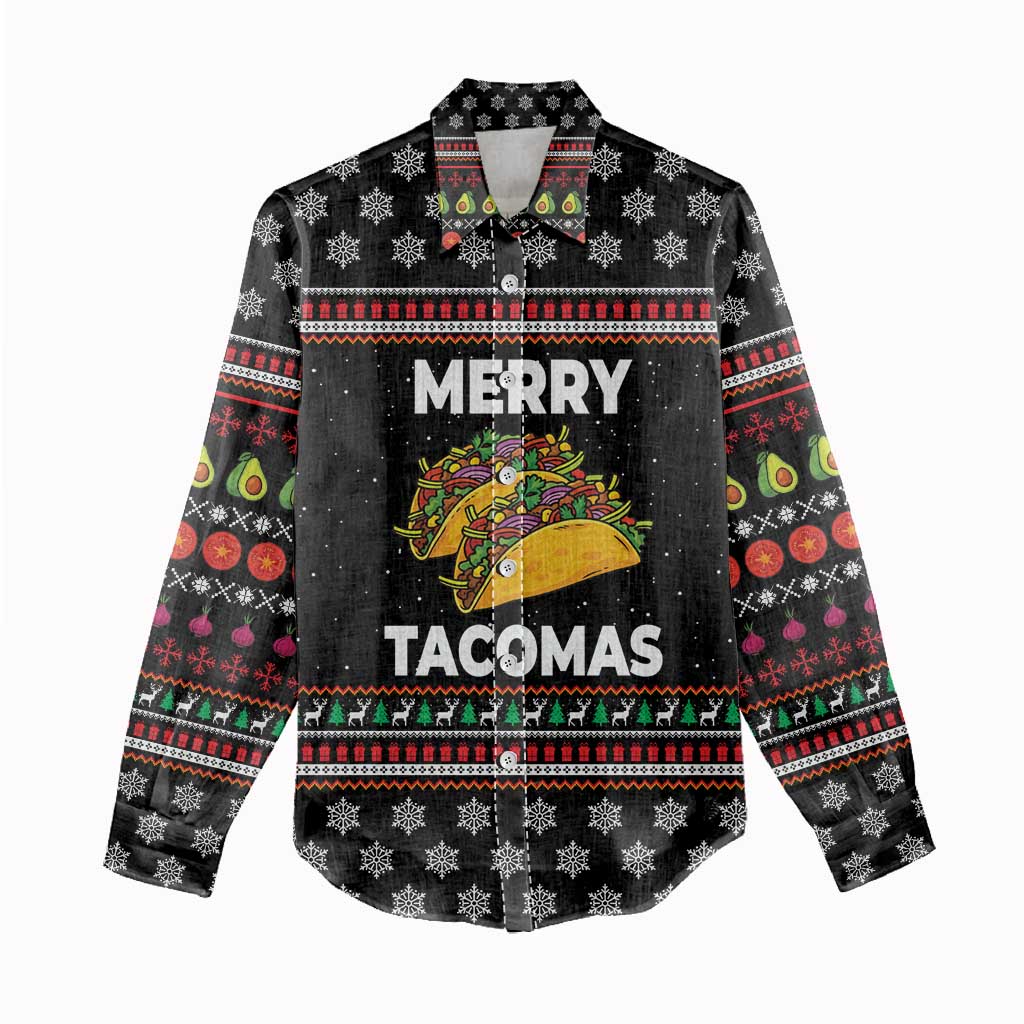 Merry Tacomas Christmas Women Casual Shirt Xmas Holiday Patterns - Wonder Print Shop