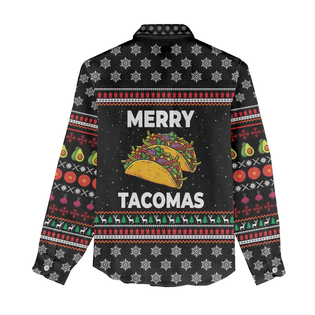 Merry Tacomas Christmas Women Casual Shirt Xmas Holiday Patterns - Wonder Print Shop