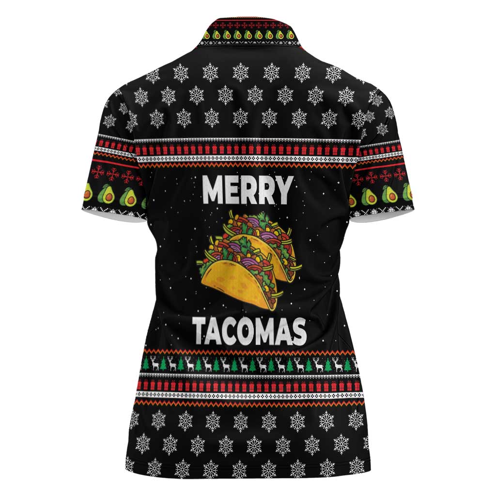 Merry Tacomas Christmas Women Polo Shirt Xmas Holiday Patterns - Wonder Print Shop
