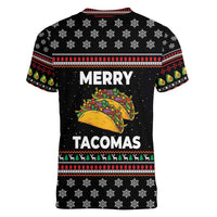 Merry Tacomas Christmas Women V-Neck T-Shirt Xmas Holiday Patterns - Wonder Print Shop