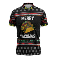 Merry Tacomas Christmas Zipper Polo Shirt Xmas Holiday Patterns - Wonder Print Shop