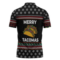 Merry Tacomas Christmas Zipper Polo Shirt Xmas Holiday Patterns - Wonder Print Shop
