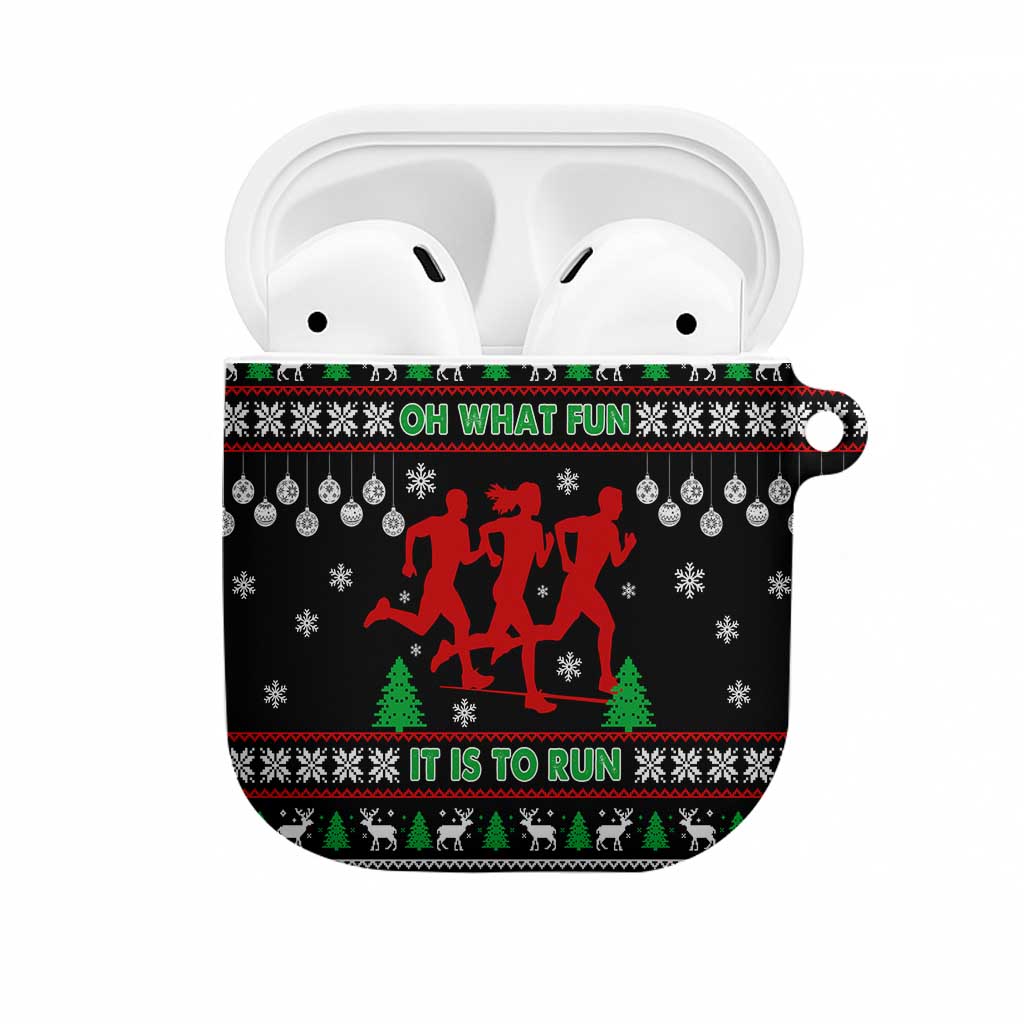 Running Oh What Fun Christmas AirPods Case Xmas Holiday Patterns - Wonder Print Shop