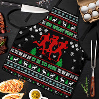 Running Oh What Fun Christmas Apron Xmas Holiday Patterns - Wonder Print Shop