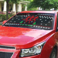 Running Oh What Fun Christmas Auto Sun Shade Xmas Holiday Patterns - Wonder Print Shop