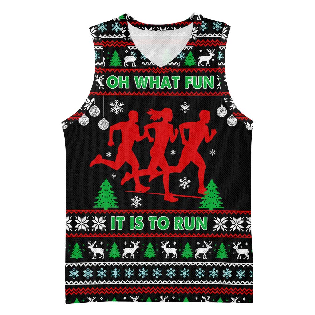 Running Oh What Fun Christmas Basketball Jersey Xmas Holiday Patterns - Wonder Print Shop