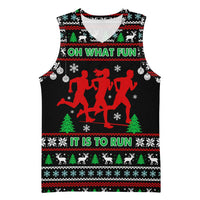 Running Oh What Fun Christmas Basketball Jersey Xmas Holiday Patterns - Wonder Print Shop