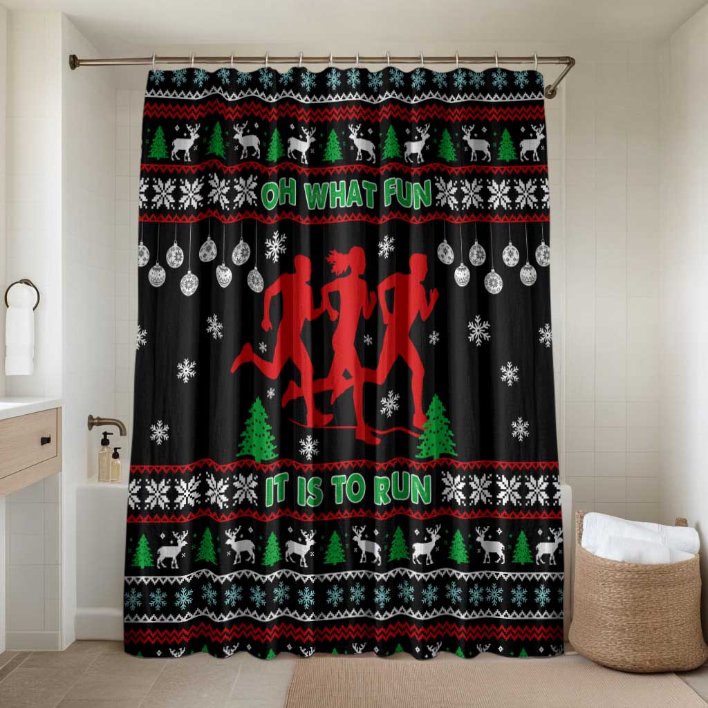 Running Oh What Fun Christmas Bathroom Set Xmas Holiday Patterns - Wonder Print Shop