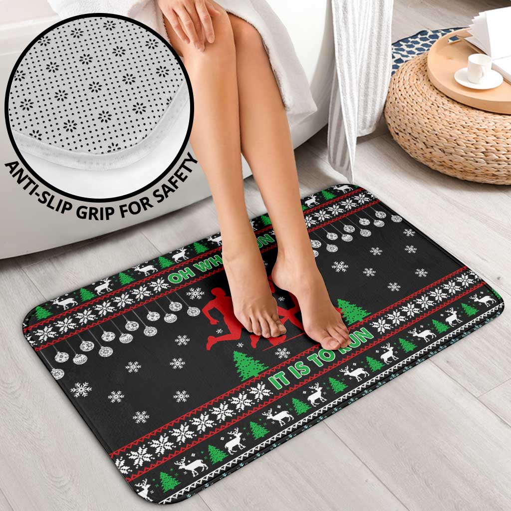 Running Oh What Fun Christmas Bathroom Set Xmas Holiday Patterns - Wonder Print Shop