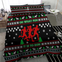 Running Oh What Fun Christmas Bedding Set Xmas Holiday Patterns - Wonder Print Shop