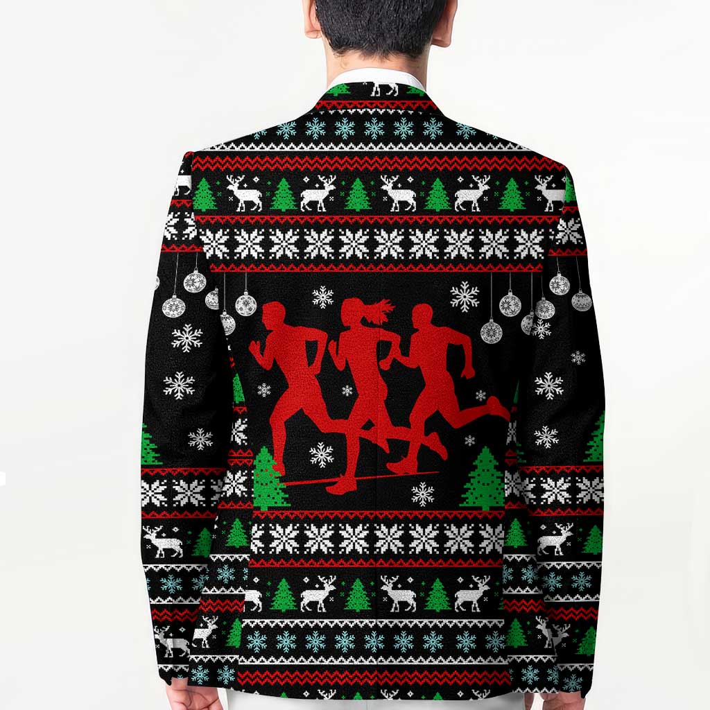 Running Oh What Fun Christmas Blazer Xmas Holiday Patterns - Wonder Print Shop