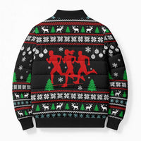 Running Oh What Fun Christmas Bomber Puffer Jacket Xmas Holiday Patterns - Wonder Print Shop