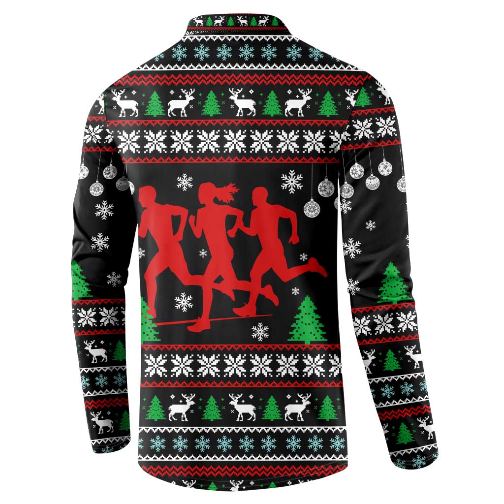 Running Oh What Fun Christmas Button Sweatshirt Xmas Holiday Patterns - Wonder Print Shop