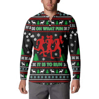Running Oh What Fun Christmas Button Sweatshirt Xmas Holiday Patterns - Wonder Print Shop
