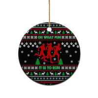 Running Oh What Fun Christmas Ceramic Ornament Xmas Holiday Patterns - Wonder Print Shop