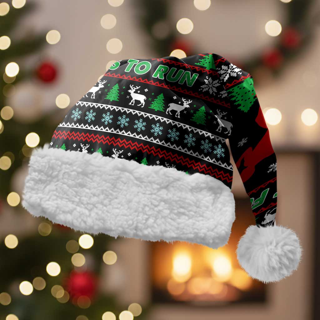 Running Oh What Fun Christmas Santa Hat Xmas Holiday Patterns - Wonder Print Shop