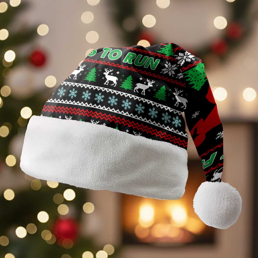 Running Oh What Fun Christmas Santa Hat Xmas Holiday Patterns - Wonder Print Shop