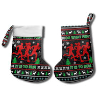 Running Oh What Fun Christmas Stocking Xmas Holiday Patterns - Wonder Print Shop
