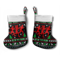 Running Oh What Fun Christmas Stocking Xmas Holiday Patterns - Wonder Print Shop
