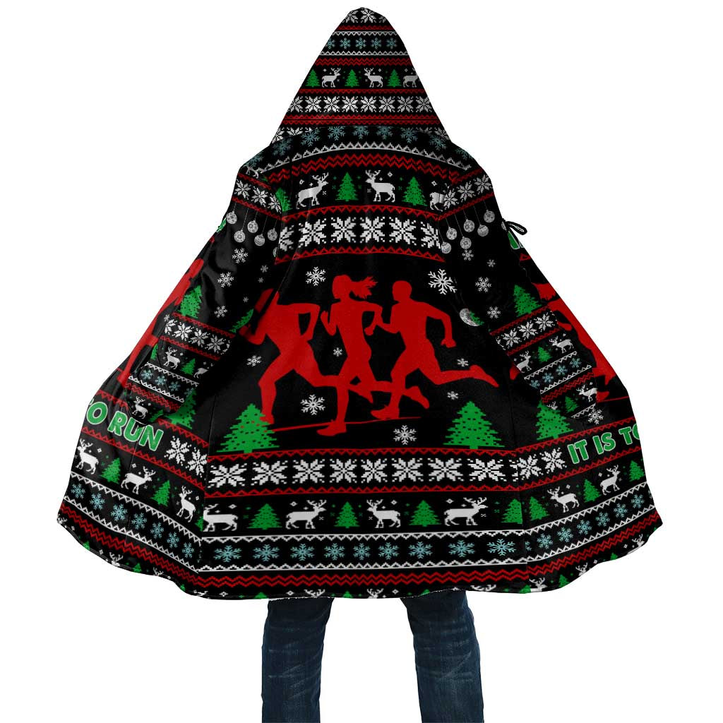 Running Oh What Fun Christmas Cloak Xmas Holiday Patterns - Wonder Print Shop