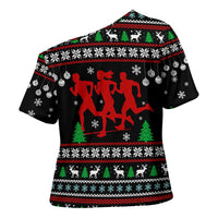 Running Oh What Fun Christmas Cross Shoulder Shirt Xmas Holiday Patterns - Wonder Print Shop