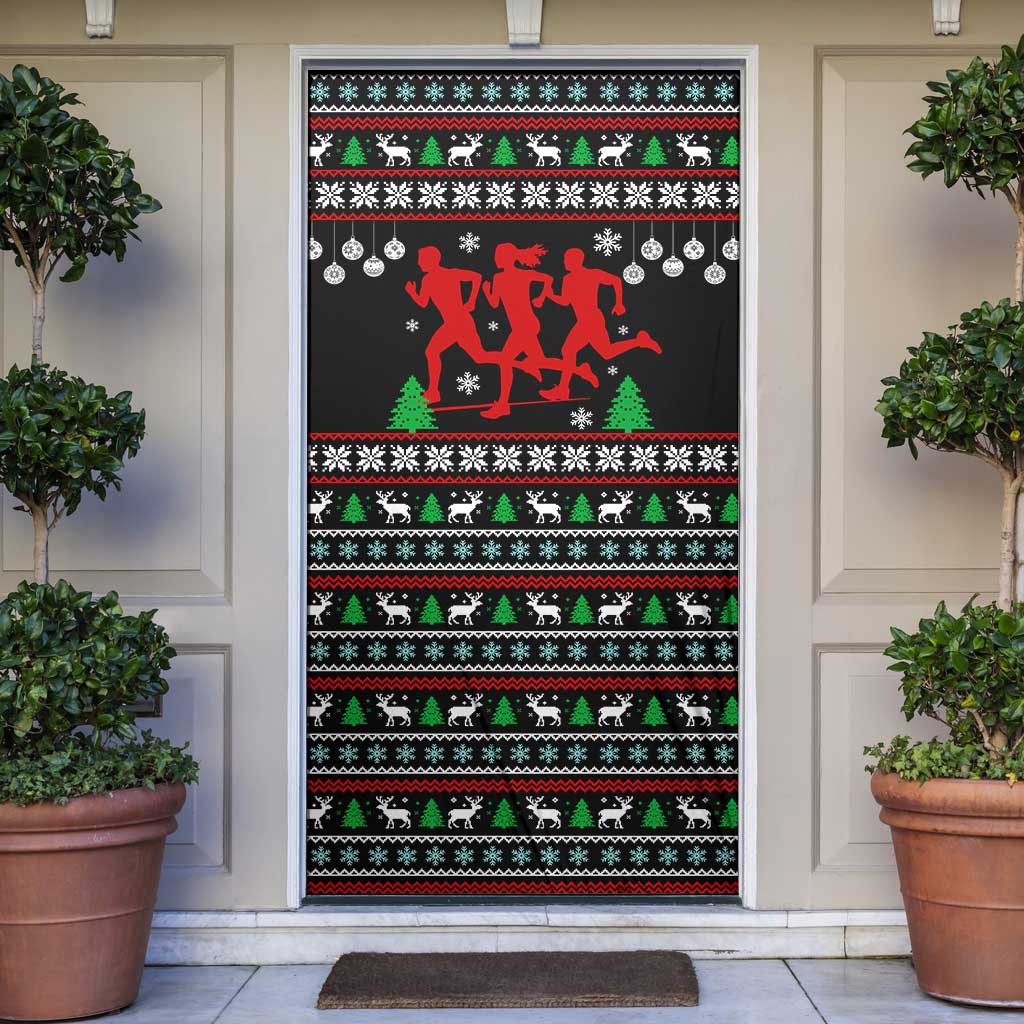 Running Oh What Fun Christmas Door Cover Xmas Holiday Patterns - Wonder Print Shop