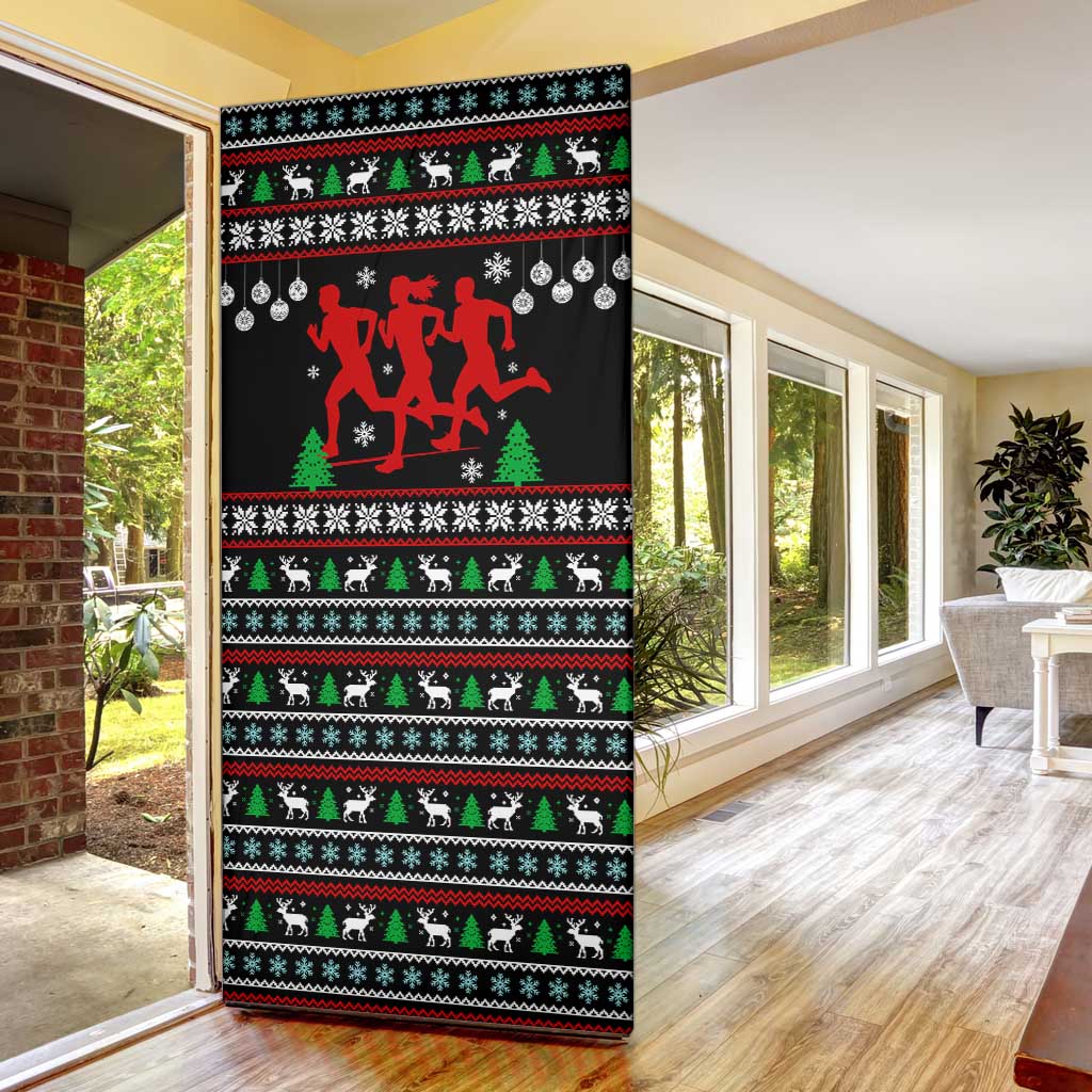 Running Oh What Fun Christmas Door Cover Xmas Holiday Patterns - Wonder Print Shop