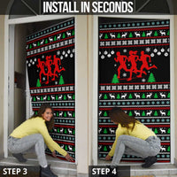 Running Oh What Fun Christmas Door Cover Xmas Holiday Patterns - Wonder Print Shop