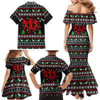 Running Oh What Fun Christmas Family Matching Mermaid Dress and Hawaiian Shirt Xmas Holiday Patterns - Wonder Print Shop