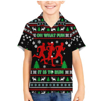 Running Oh What Fun Christmas Family Matching Mermaid Dress and Hawaiian Shirt Xmas Holiday Patterns - Wonder Print Shop