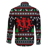 Running Oh What Fun Christmas Family Matching Off The Shoulder Long Sleeve Dress and Hawaiian Shirt Xmas Holiday Patterns - Wonder Print Shop