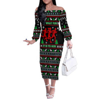 Running Oh What Fun Christmas Family Matching Off The Shoulder Long Sleeve Dress and Hawaiian Shirt Xmas Holiday Patterns - Wonder Print Shop